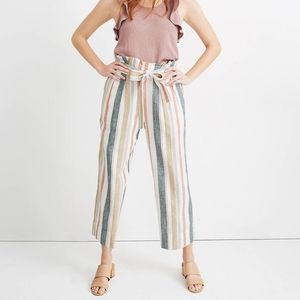 NWT Madewell  crop pants in stripe